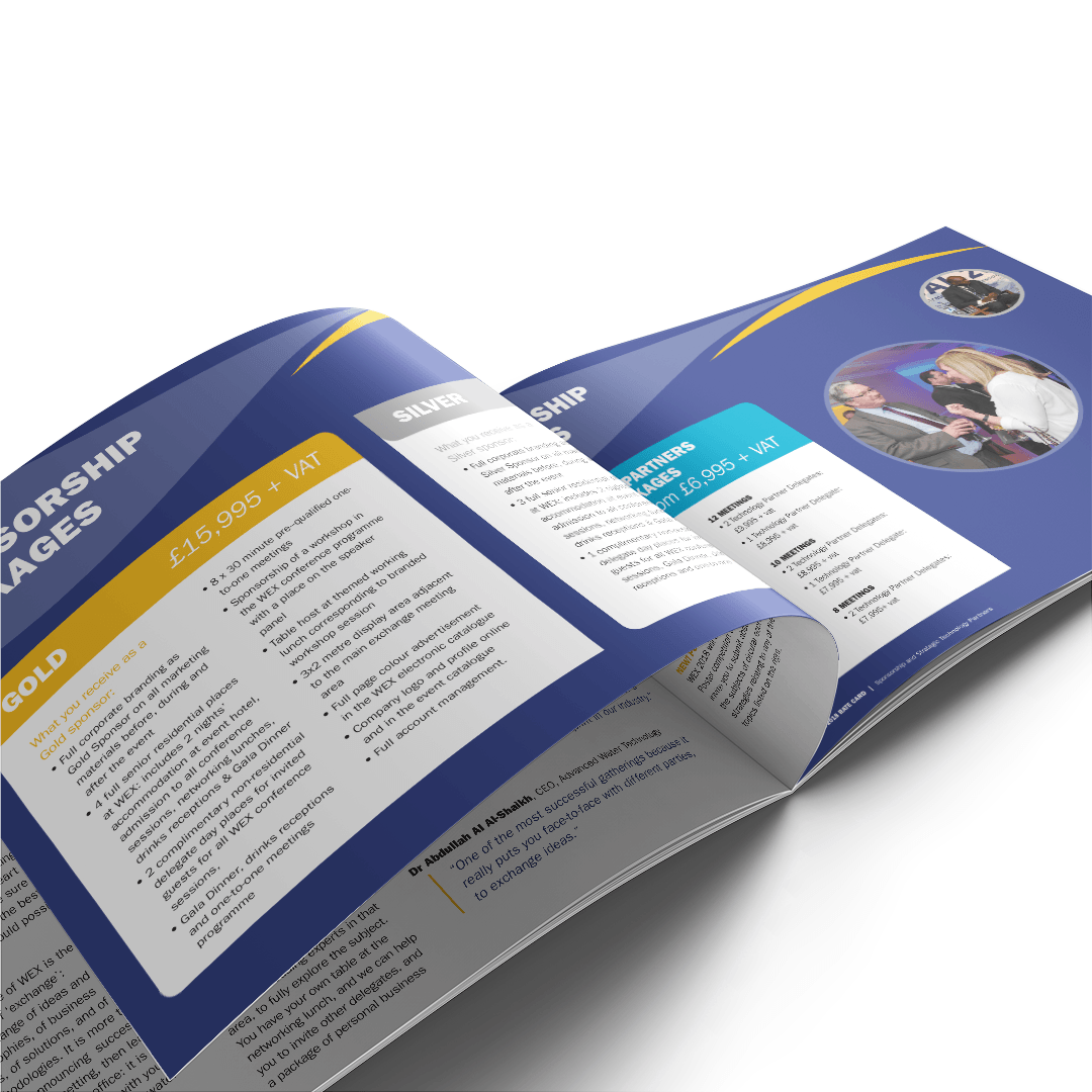 Design for Sponsorship brochure for WEX 2018