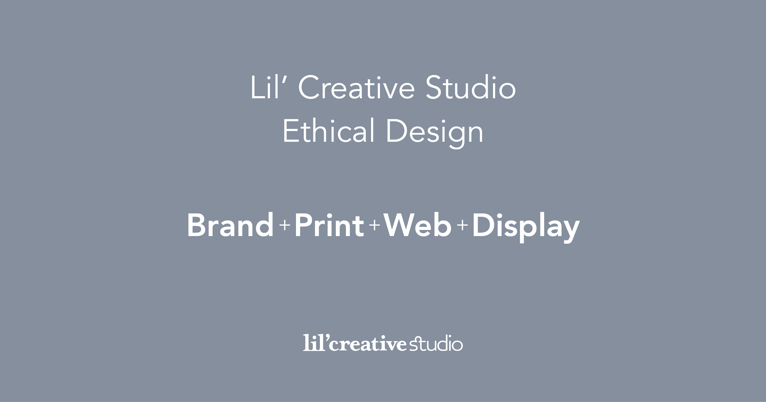 Lil Creative Studio About graphic with brand name and services