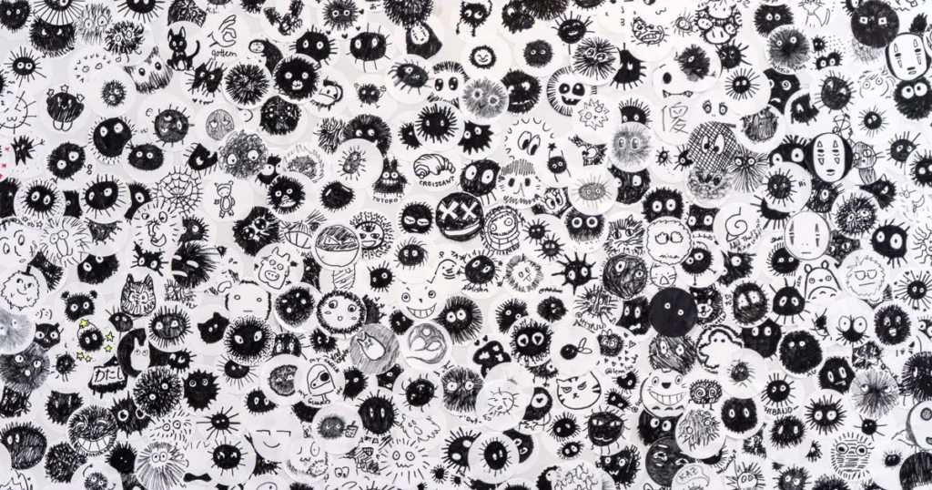 Page of character sketches for the #designtips article Ceating a brand identity